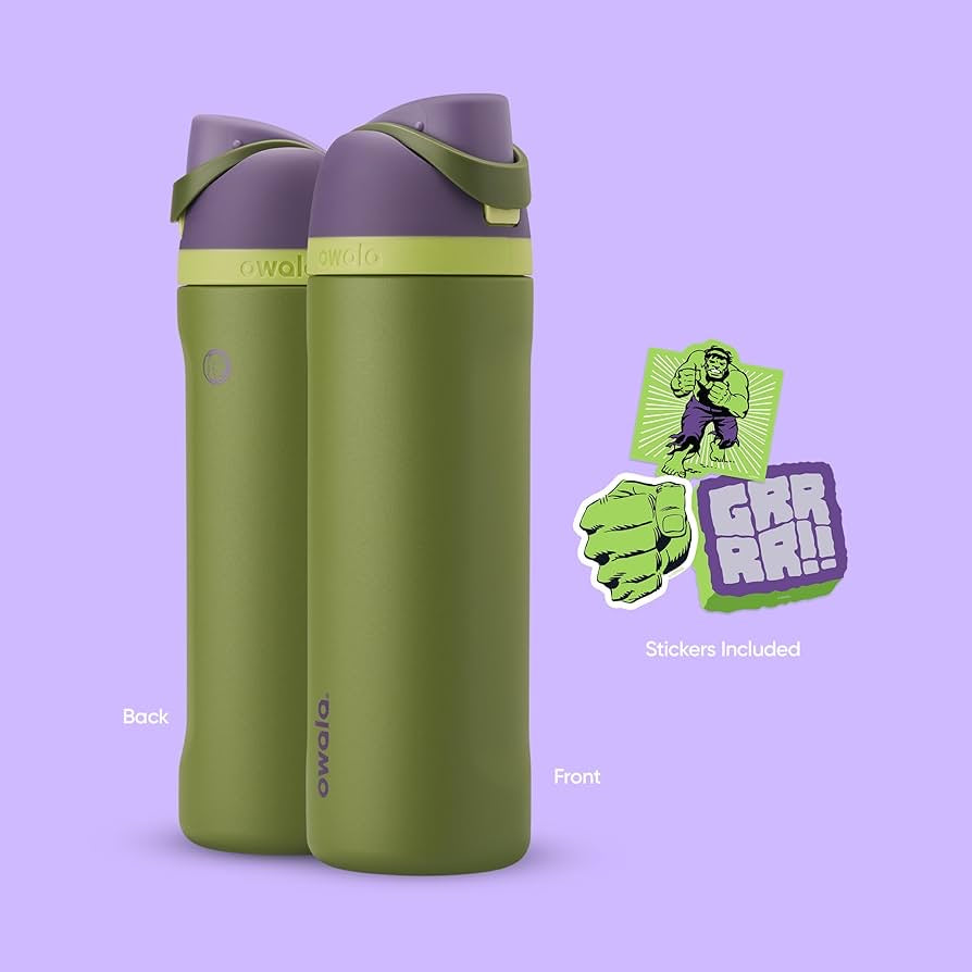 Owala FreeSip 24oz Marvel Hulk Limited Edition Bottle - Green/Purple - Genuine UK stock