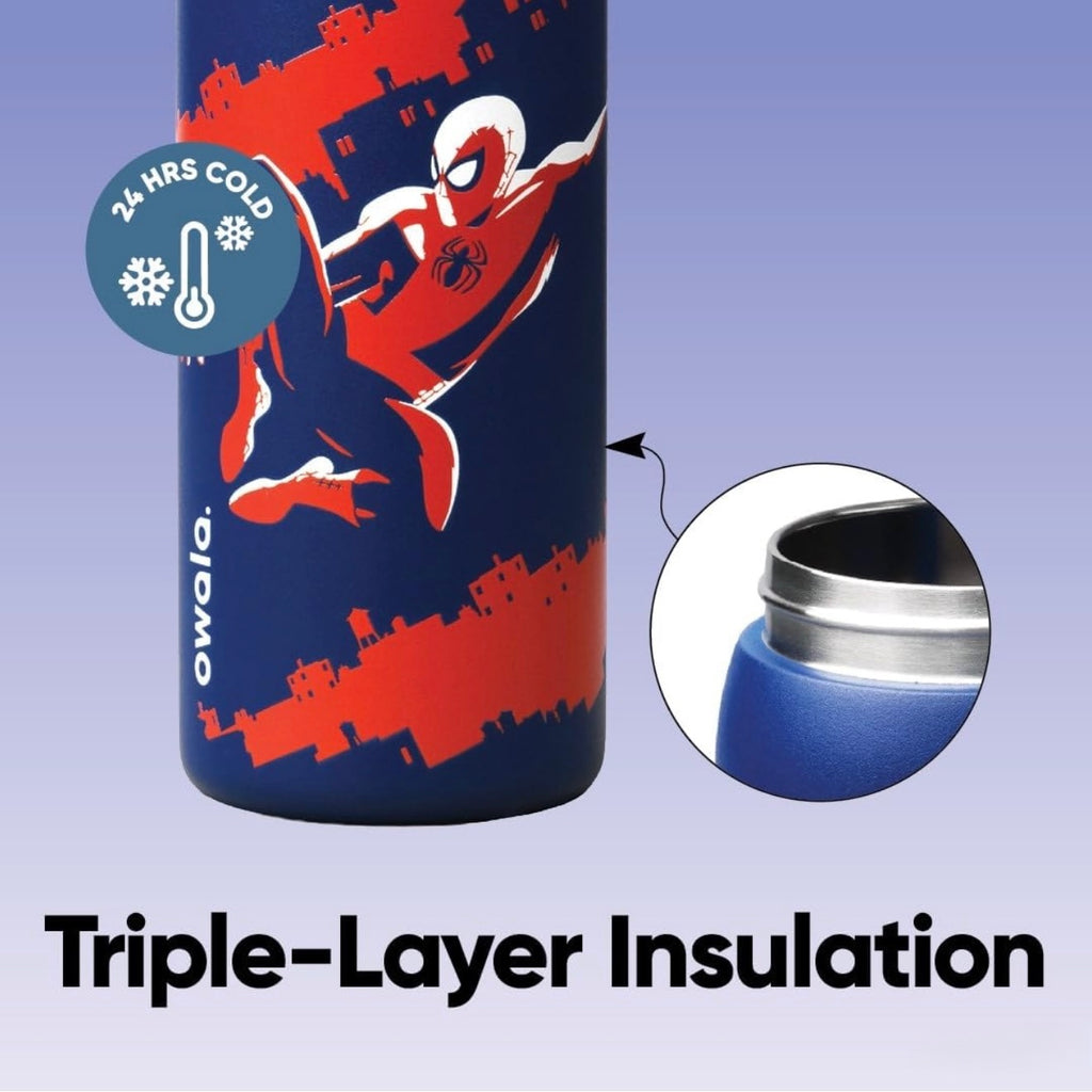 Owala FreeSip 32oz Spider-Man Swing of Things Marvel Triple-Layer Insulated Water Bottle 24 Hours Cold
