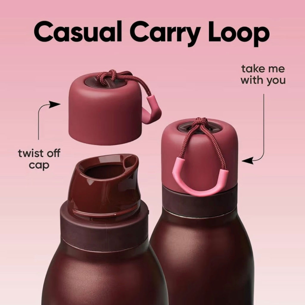 Owala FreeSip Twist 24oz Black Cherry US Exclusive Bottle - Burgundy - Casual carry loop