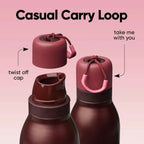 Owala FreeSip Twist 24oz Black Cherry US Exclusive Bottle - Burgundy - Casual carry loop