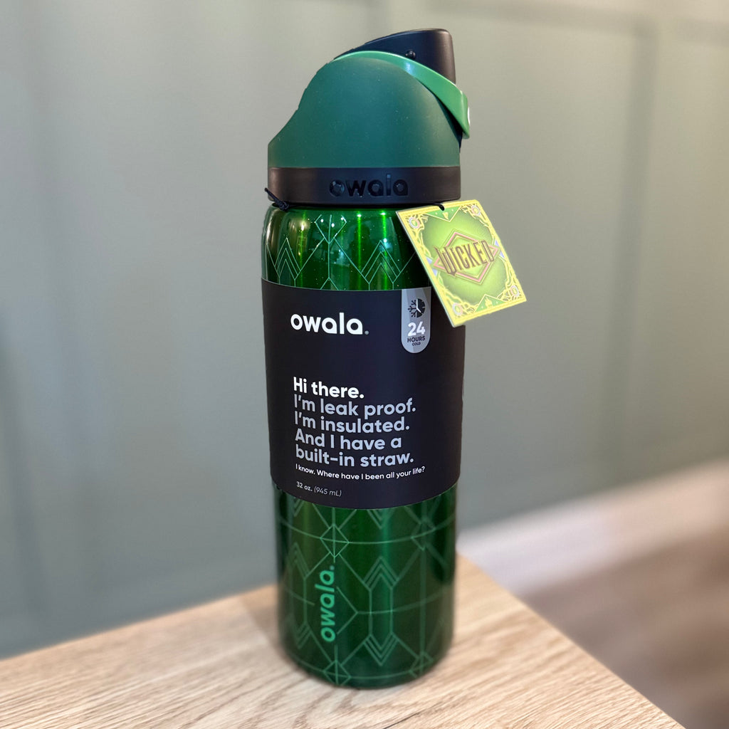 Owala FreeSip 32oz Wicked Elphaba Water Bottle Green & Black
