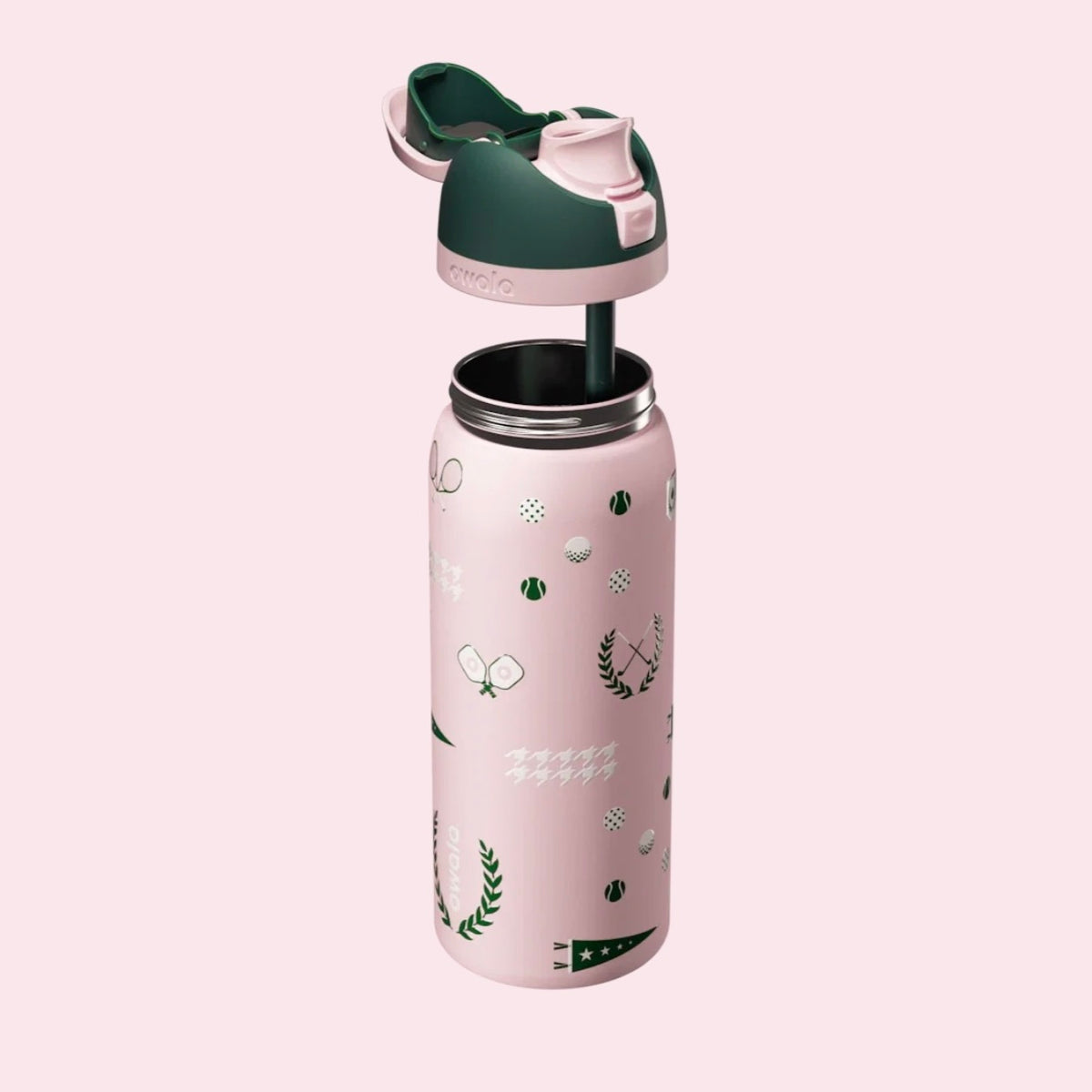 Owala FreeSip 32oz Weekender Color Drop Water Bottle Open Lid & Built in Green Straw