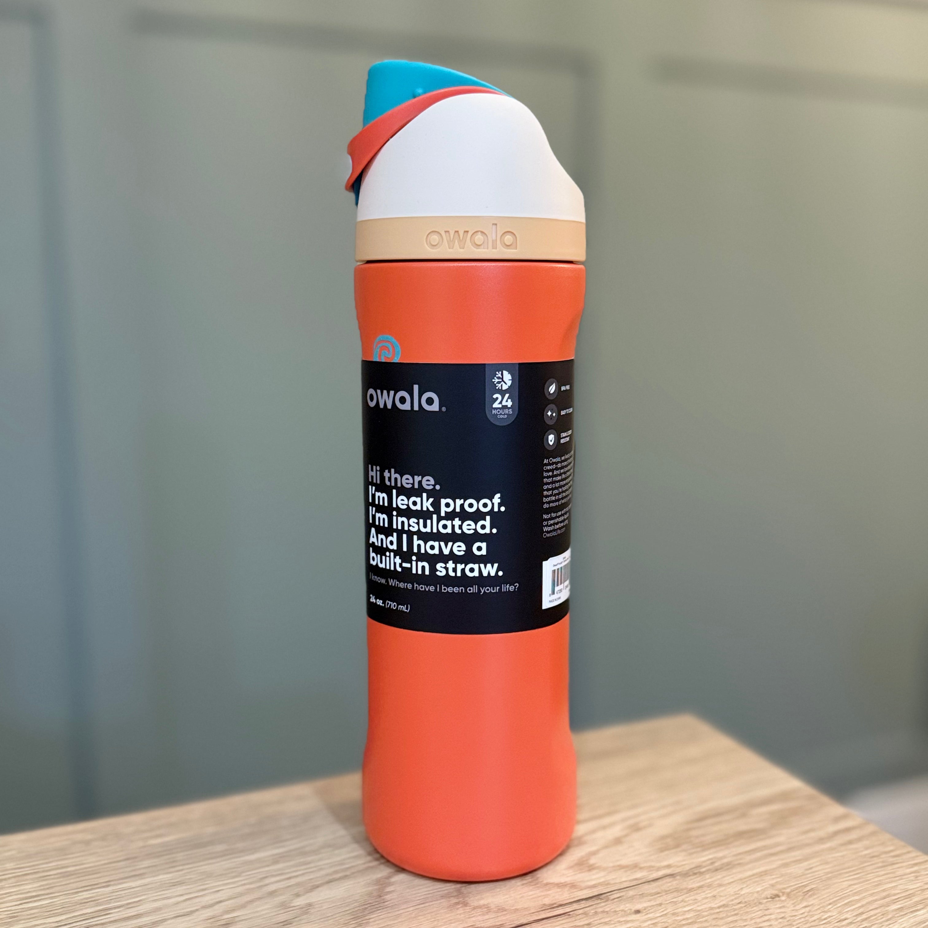Owala FreeSip 24oz Disney Moana Water Bottle Orange Heart of Te Fiti Detail