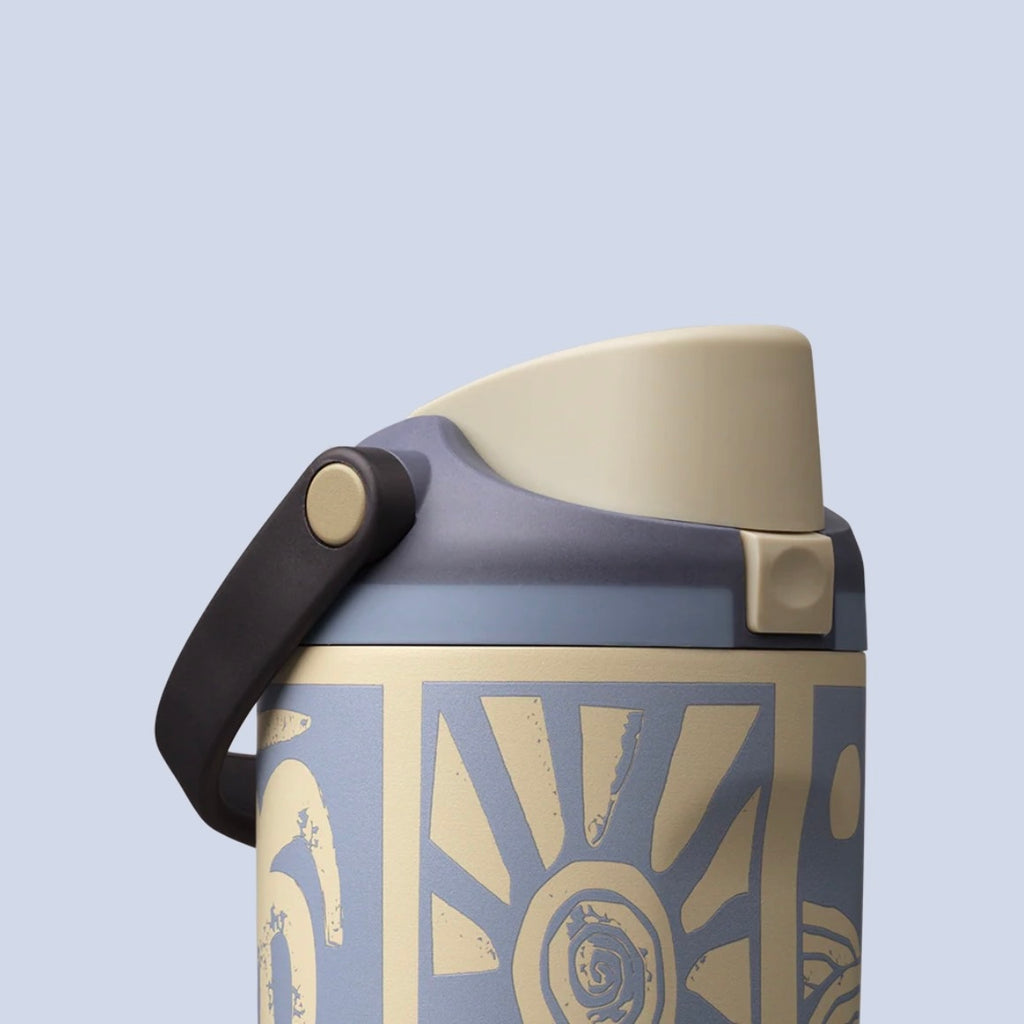Owala FreeSip Sway 30oz Birthday Beach Bash - Vintage Surf - Blue/Tan - Leakproof