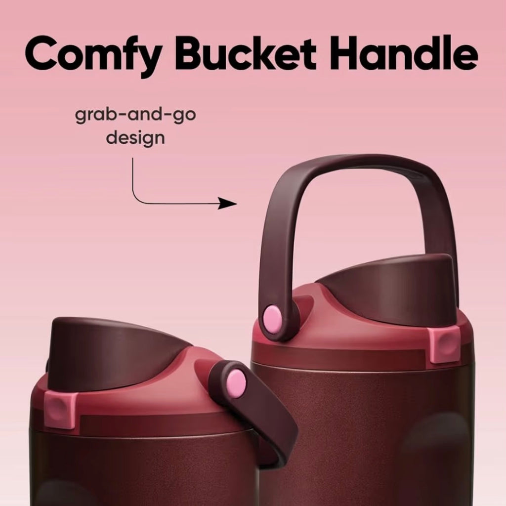 Owala FreeSip Sway 40oz Black Cherry Water Bottle Comfy Bucket Handle Grab & Go Design