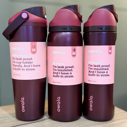 Owala Black Cherry Collection FreeSip 24oz & 32oz. FreeSip Sway 30oz