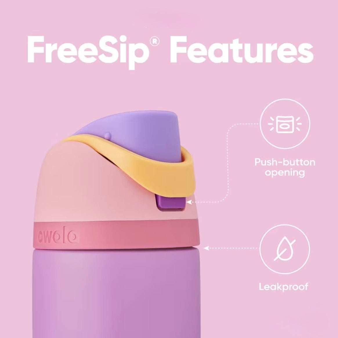 Owala FreeSip 24oz Rapunzel Disney Princess Water Bottle Push-Button Opening Leakproof