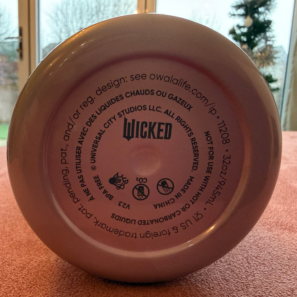 Owala FreeSip Wicked Glinda Pearlescent Pink Shimmer 32oz Bottle