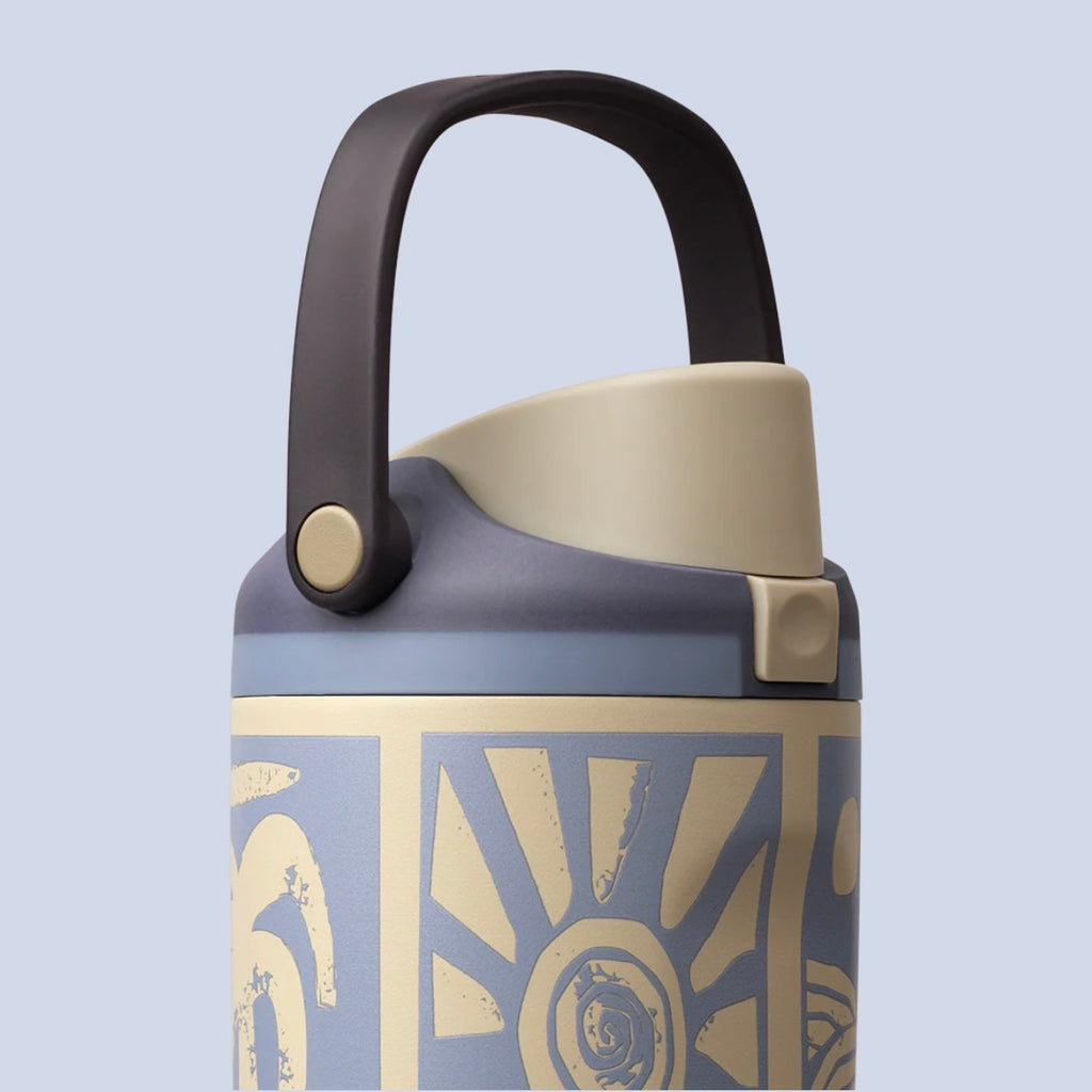 Owala FreeSip Sway 30oz Birthday Beach Bash - Vintage Surf - Blue/Tan - Comfy Bucket Handle