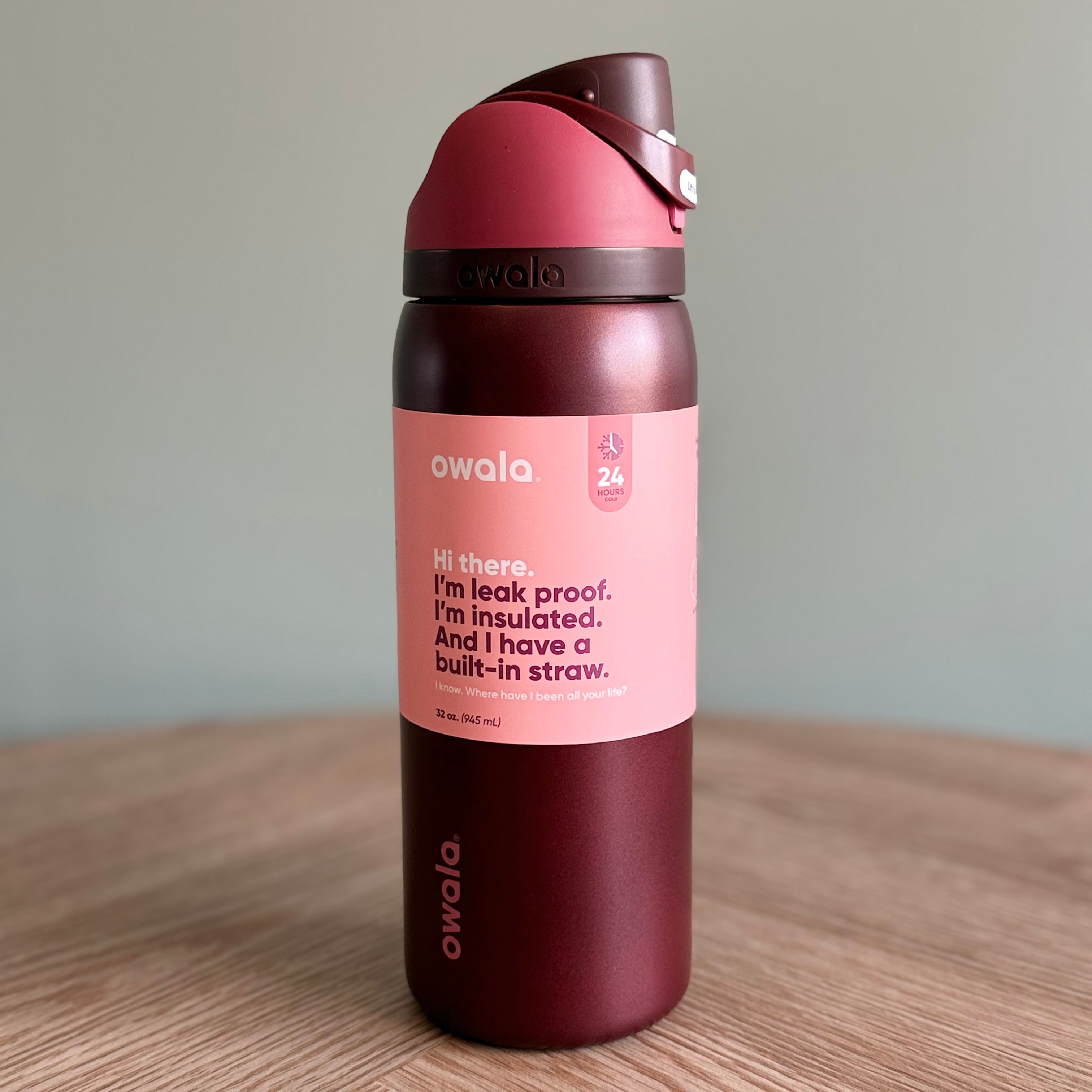 Owala FreeSip 32oz Black Cherry US Exclusive Bottle - Burgundy - Fast UK delivery