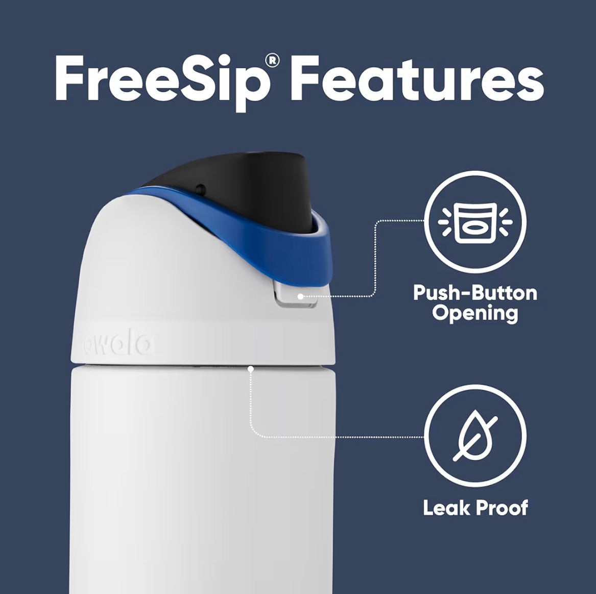 Owala FreeSip 24oz Star Wars Stormtrooper Water Bottle Push-Button Opening Leak Proof