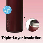 Owala FreeSip 24oz Black Cherry US Exclusive Bottle - Burgundy - Triple layer insulation