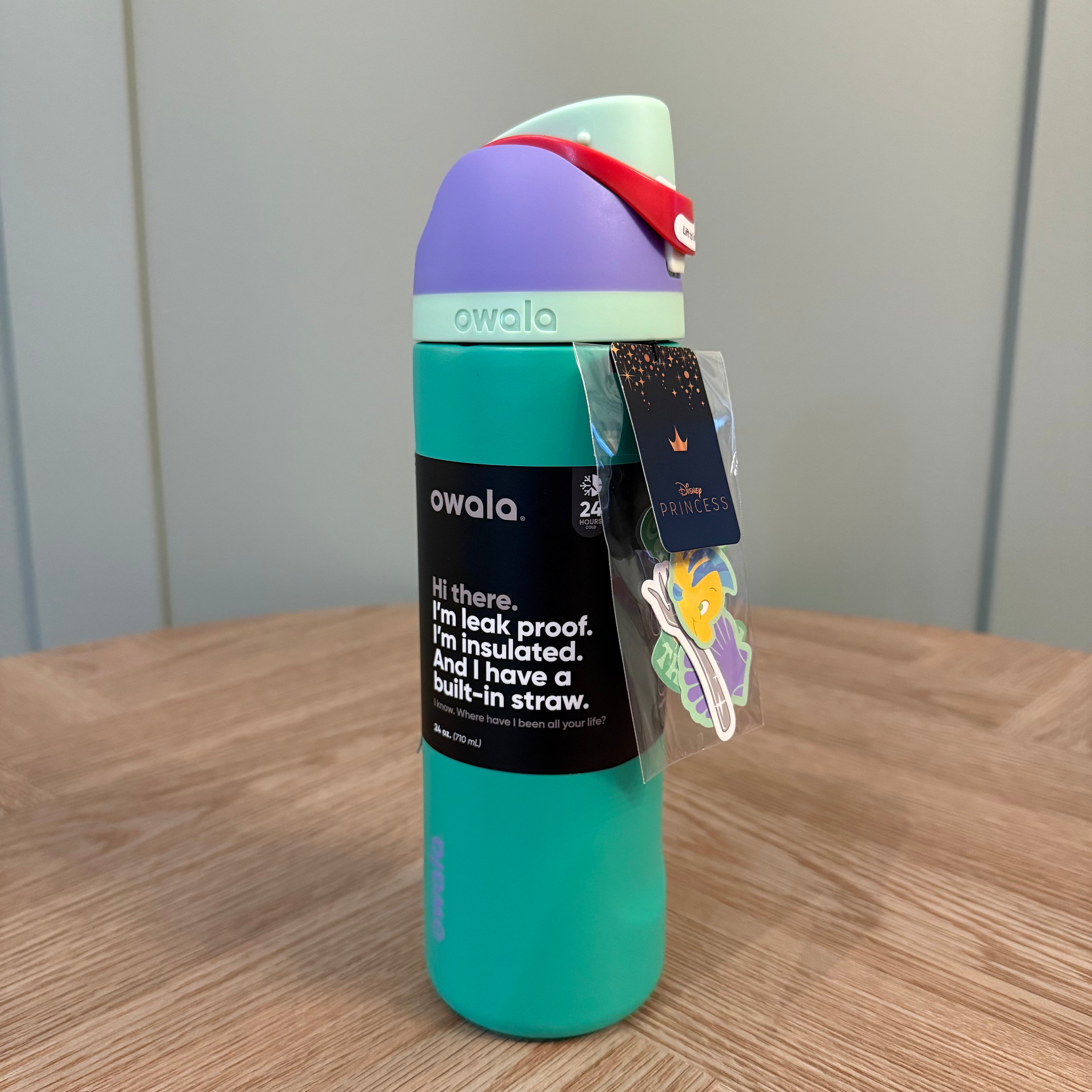 Owala FreeSip 24oz Disney Princess Ariel Limited Edition Bottle - Green and Purple