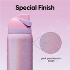 Owala FreeSip Wicked Glinda Pearlescent Pink Shimmer 32oz Bottle