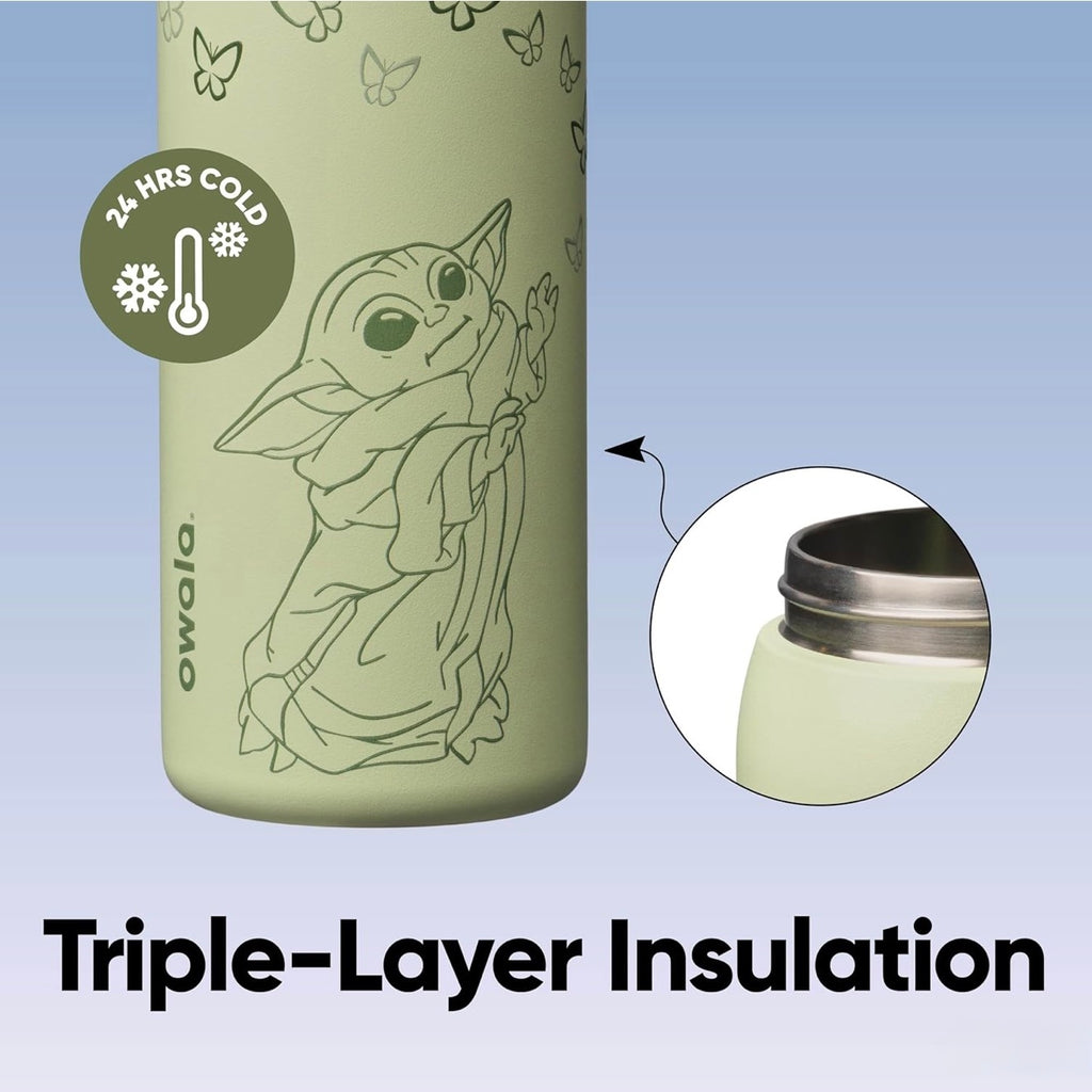 Owala FreeSip 32oz Grogu Star Wars Triple-Layer Insulated Water Bottle 24 Hours Cold