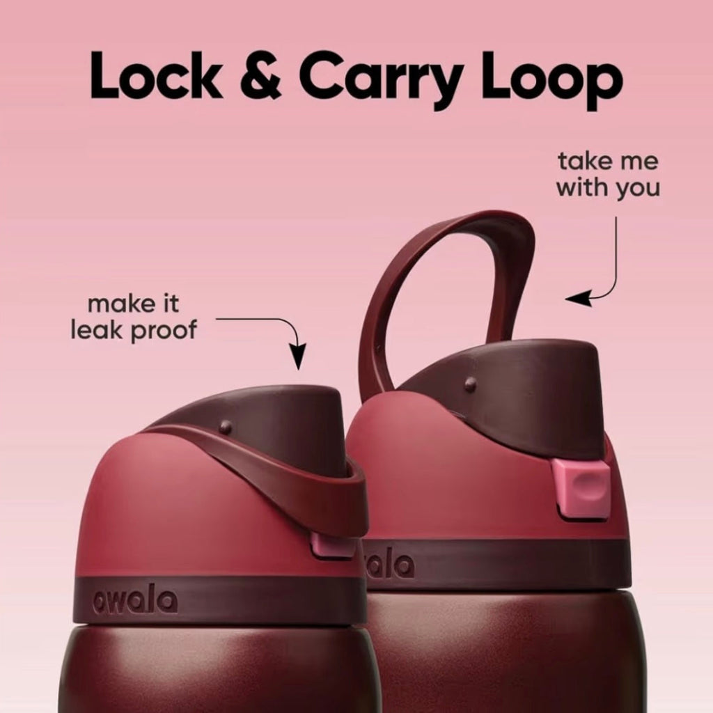 Owala FreeSip 24oz Black Cherry US Exclusive Bottle - Burgundy - Lock & Carry Loop