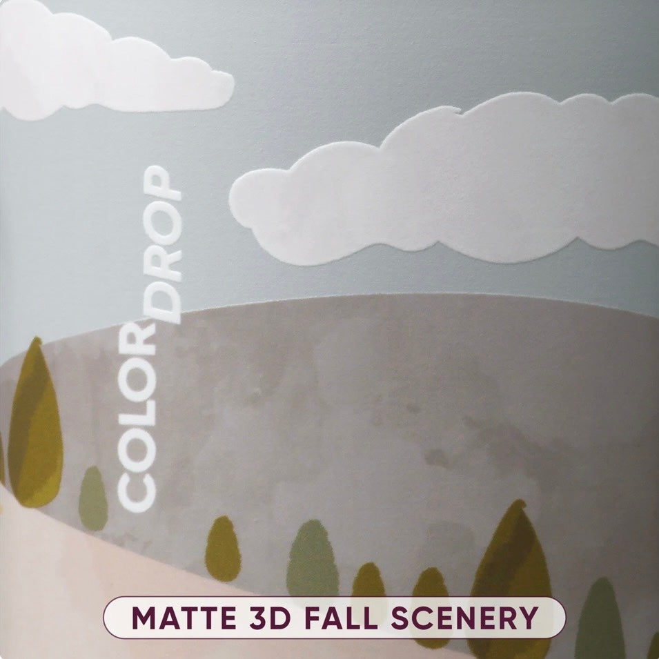 Owala FreeSip 24oz Color Drop Autumn Ridge Road Water Bottle Matte 3D Fall Scenery