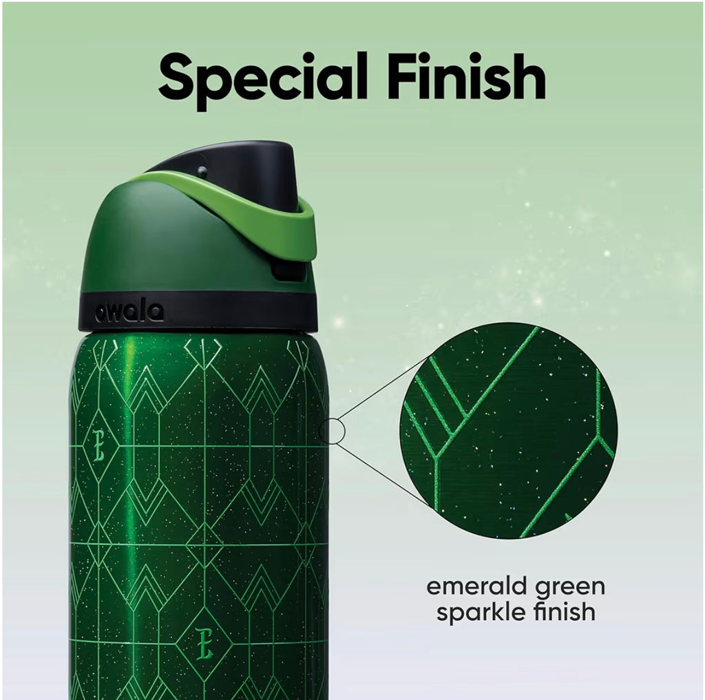 Owala FreeSip Wicked Elphaba Emerald Green Sparkle 32oz Bottle