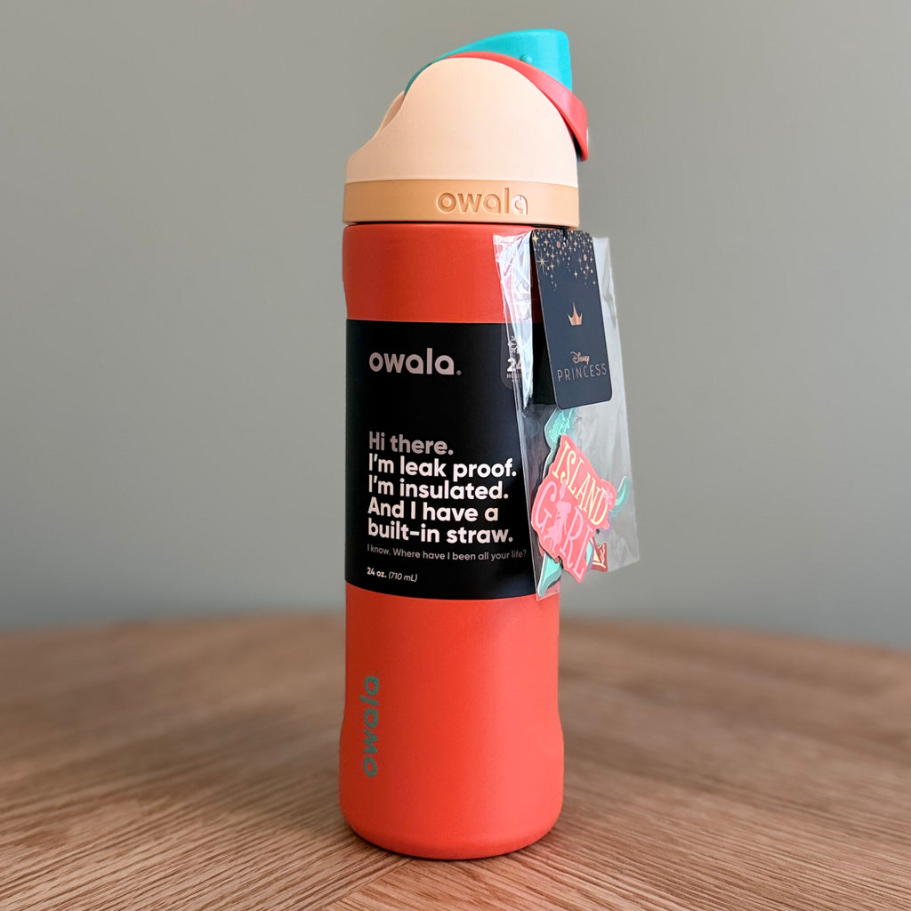 Owala FreeSip 24oz Disney Princess Moana Bottle - Orange and Teal - Fast UK EU Delivery