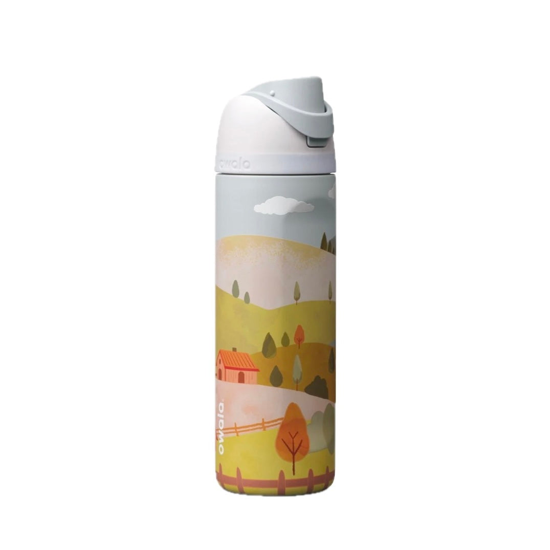 Owala FreeSip 24oz Color Drop Autumn Ridge Road Water Bottle Blue Green Orange Trees