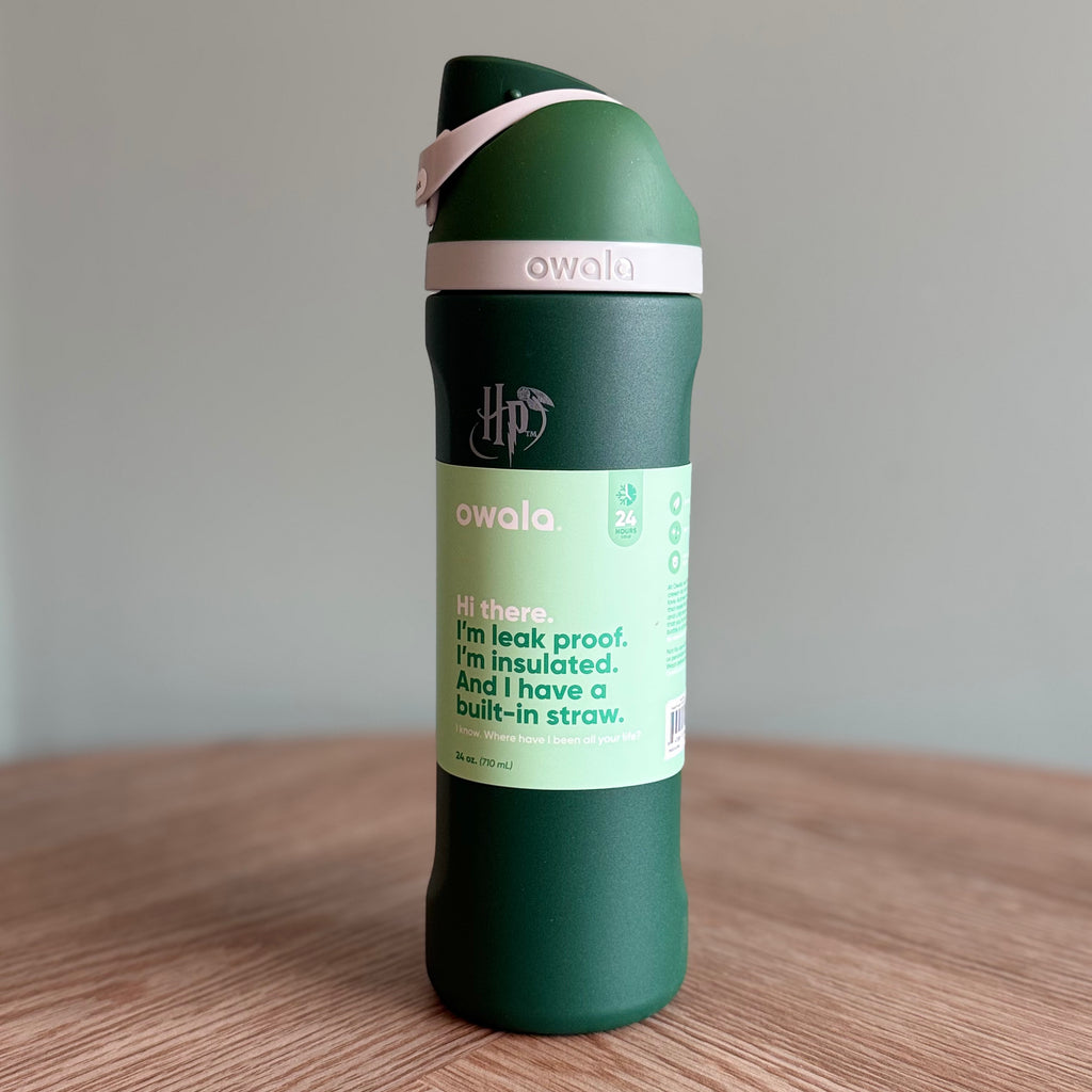 Slytherin Harry Potter Owala FreeSip 24oz Bottle HP logo