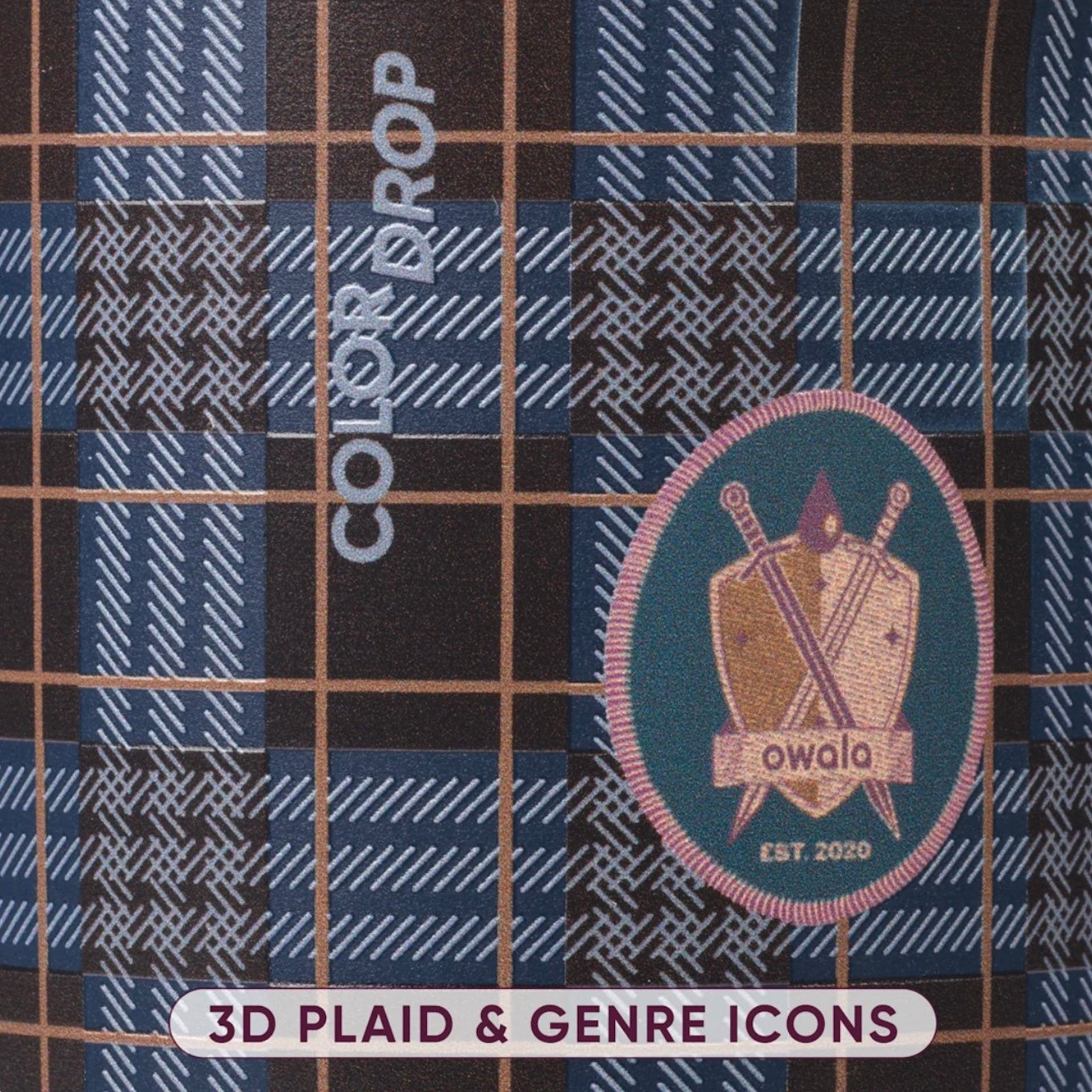 Owala FreeSip 30oz Sway Color Drop Book Club Plot Twist Water Bottle 3D Plaid & Genre Icons