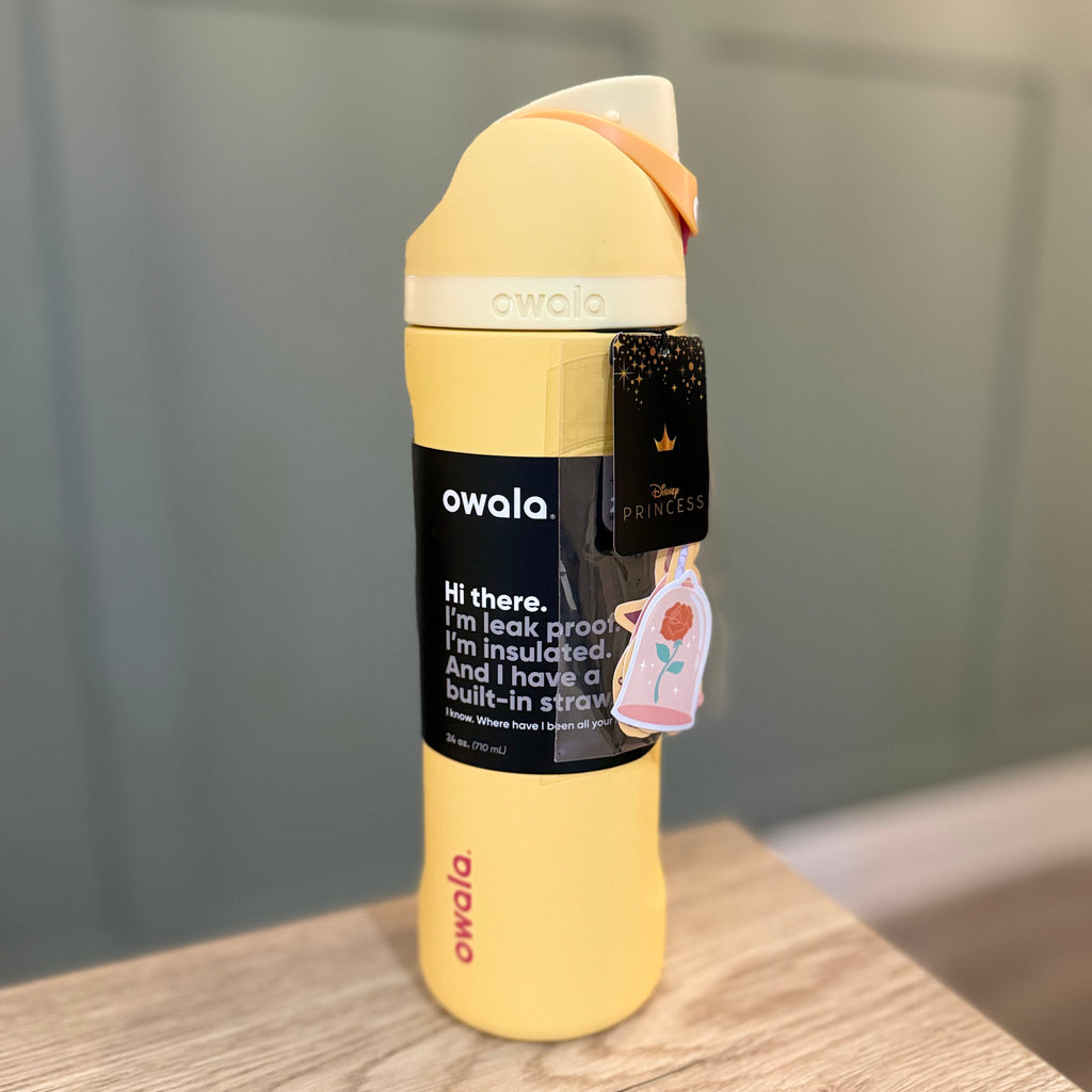 Owala FreeSip 24oz Princess Belle Water Bottle Gold Beauty & the Beast