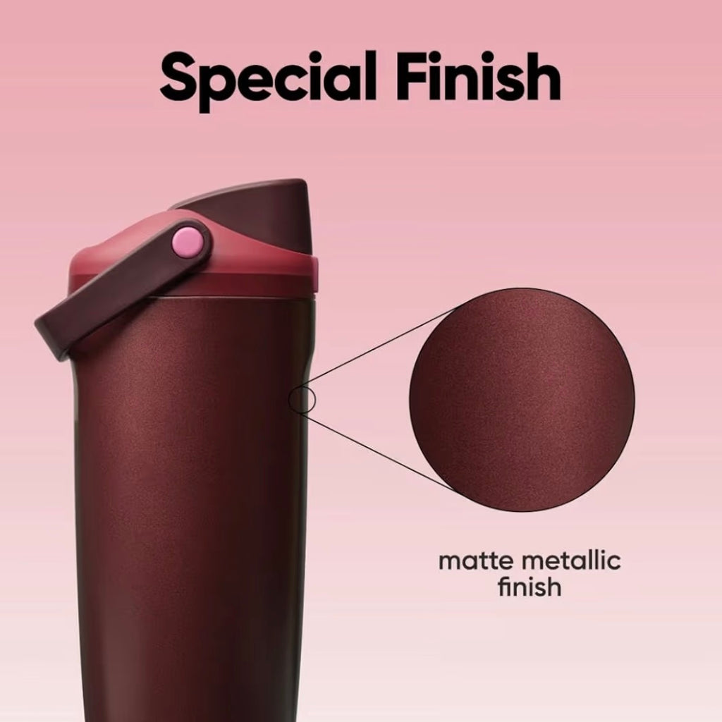 Owala FreeSip Sway 40oz Black Cherry Water Bottle Special Finish Matte Metallic