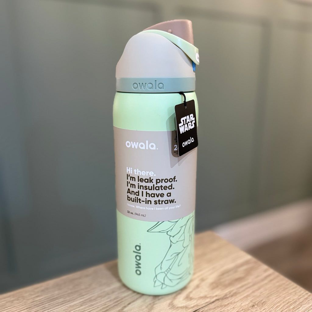 Owala FreeSip 32oz Star Wars Grogu Stainless Steel Insulated Water Bottle Green 