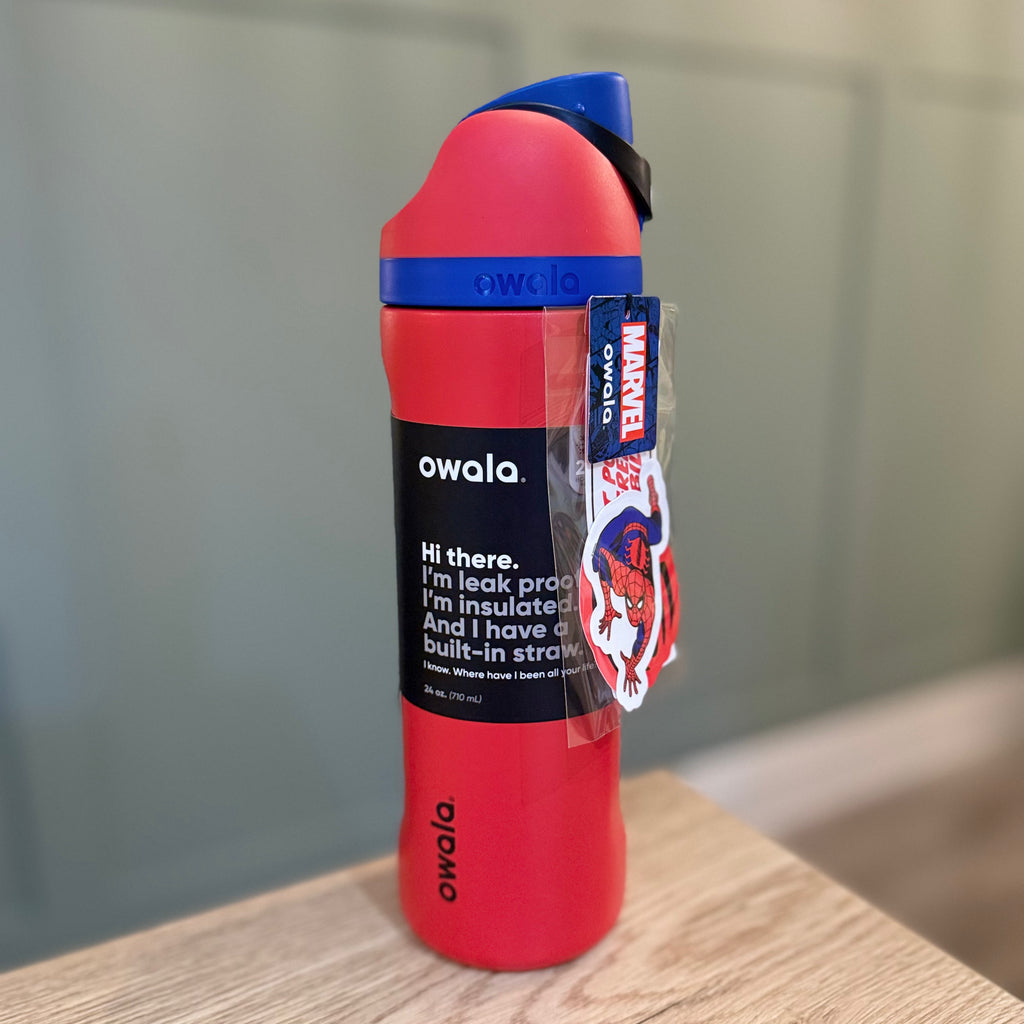 Owala FreeSip 24oz Marvel Stainless Steel Insulated  Spider-Man Water Bottle Red Spiderman