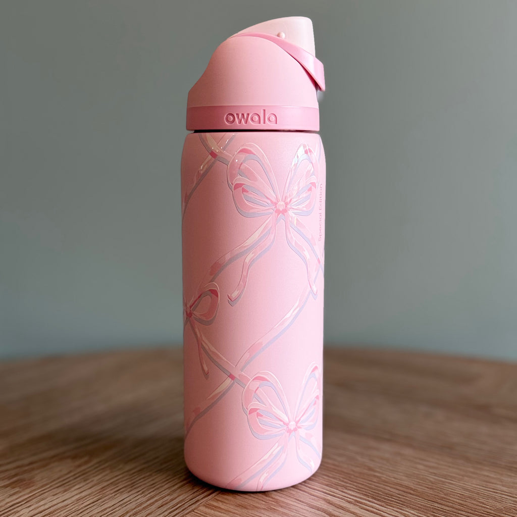 Owala FreeSip Sugar Plum Fairy 32oz Bottle - Pink - bows