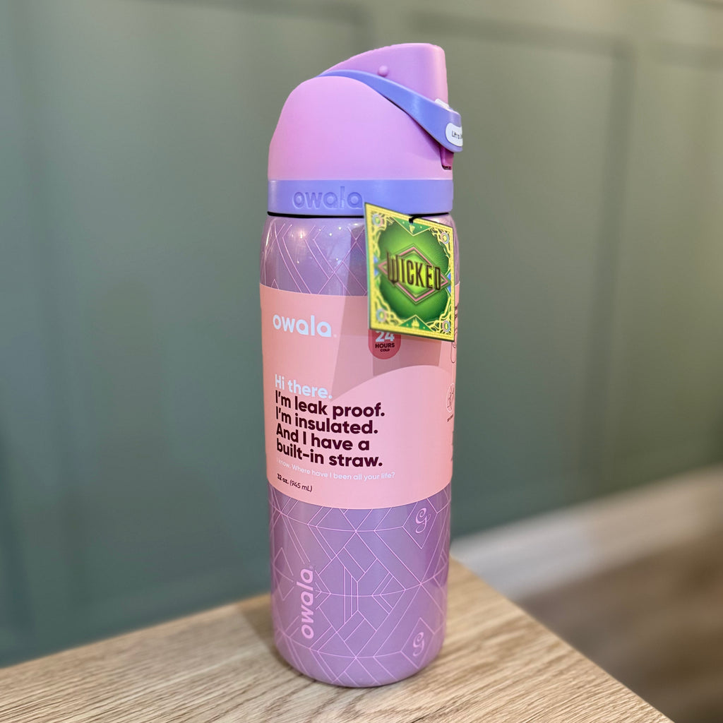 Owala FreeSip 32oz Wicked Glinda Water Bottle Pink G