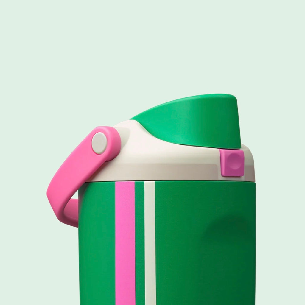 Owala FreeSip Sway 40oz Birthday Beach Bash - Vacation Mode - Green & Pink - Fast UK EU Delivery