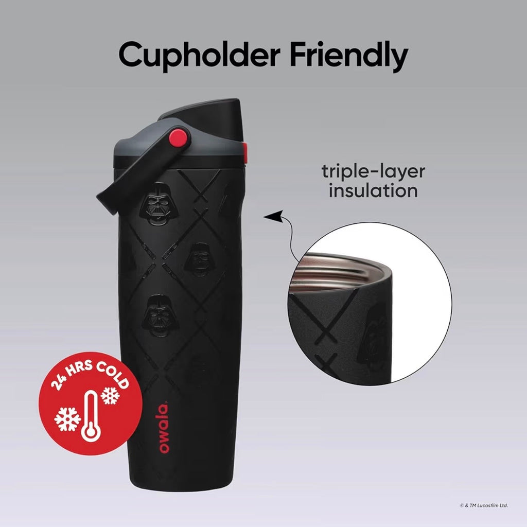 Owala FreeSip Sway 30oz Star Wars Darth Vader - Black/Red - Order Now - Cupholder Friendly