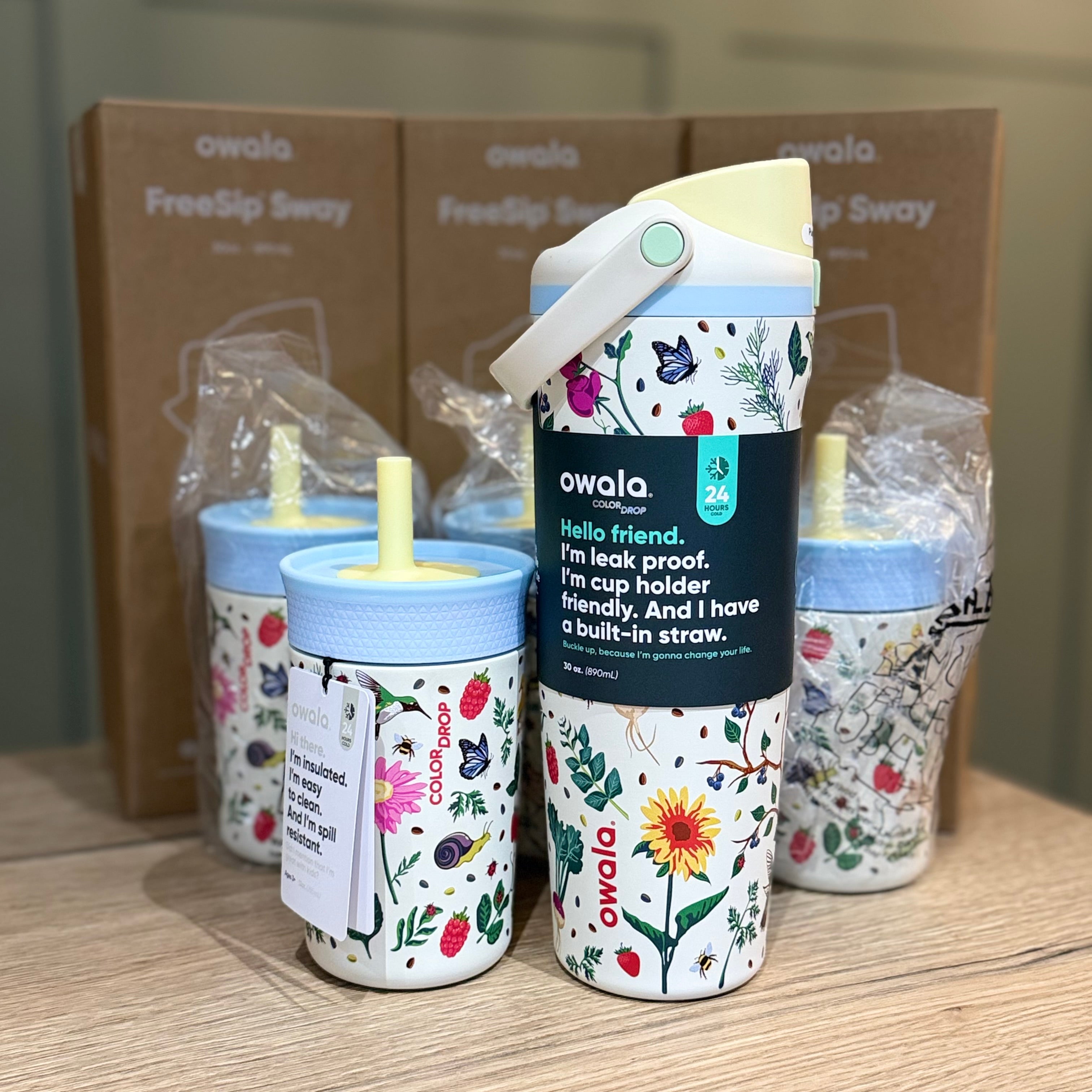 Owala Mother's Day Garden Color Drop - 30oz FreeSip Sway & 12oz Kids Tumbler - Available for Immediate Dispatch 