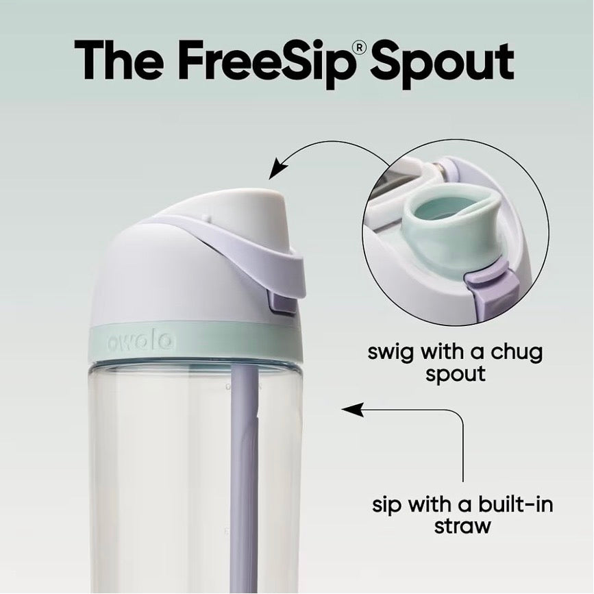 Owala FreeSip Tritan Plastic 25oz in Open Air - Grey & Clear - sip or Swig
